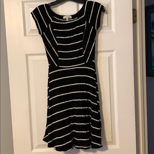 Black and white striped dress